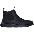 Skechers Augustino Paulo Bottes Noires En Cuir Pour Hommes