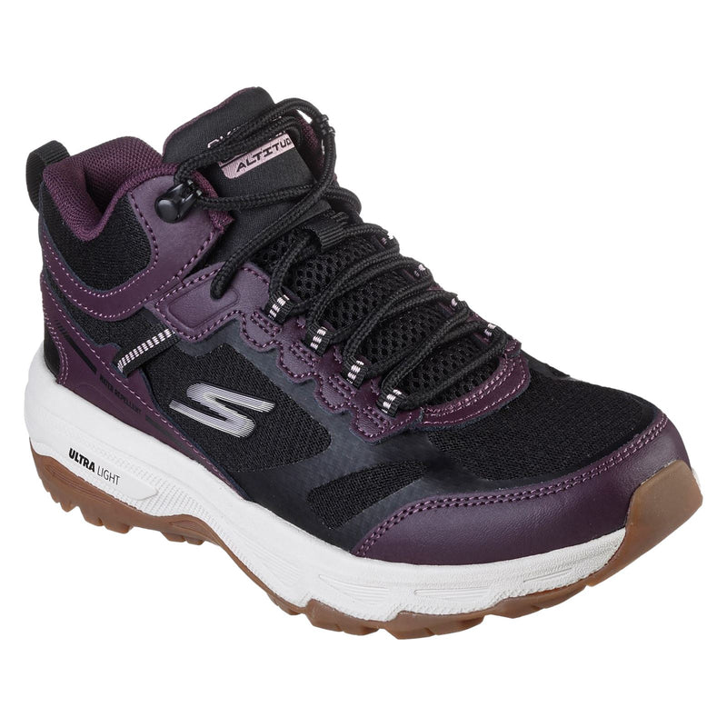 Skechers Go Run Trail Altitude Baskets En Cuir Pour Femmes, Noir/Violet