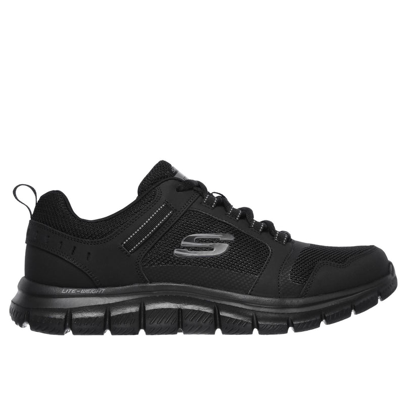 Skechers Track Knockhill Baskets Noires En Cuir Pour Hommes