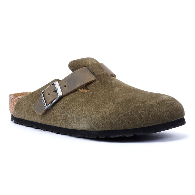 Birkenstock Boston Suede Clogs Verts