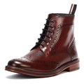 Ben Sherman Alfred Brogue Bottes Rouges En Cuir Pour Hommes