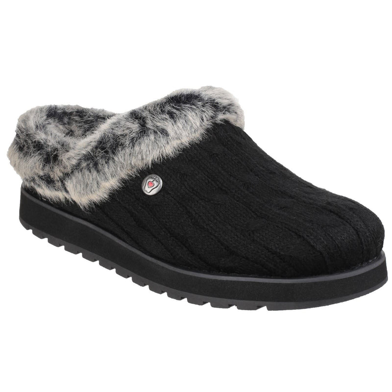 Skechers Keepsakes Ice Angel Chaussons Noirs Pour Femmes En Polyester