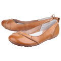 Hush Puppies Janessa Ballérines Plates En Cuir Pour Femmes De Couleur Beige.