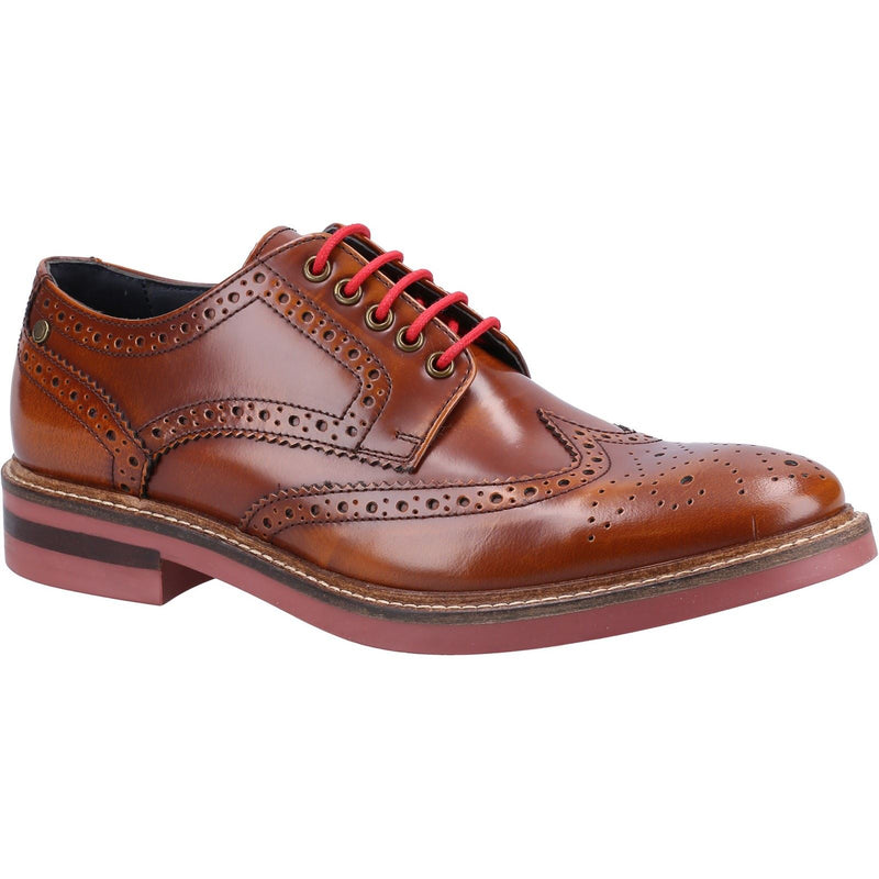 Base London Woburn Chaussures Brogues En Cuir Pour Hommes, Couleur Fauve