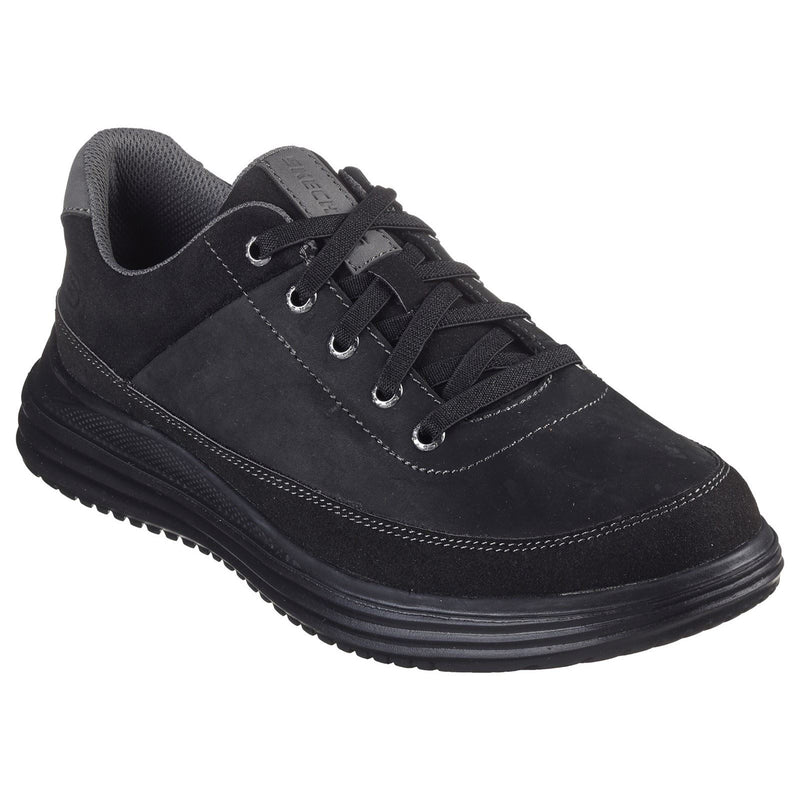 Skechers Proven - Aldeno Chaussures En Cuir Noir À Lacets Pour Hommes