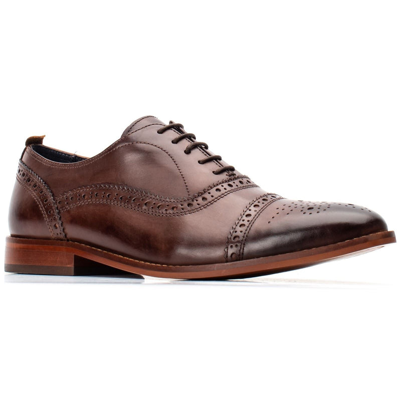 Base London Cast Washed Chaussures Richelieu Homme En Cuir Marron