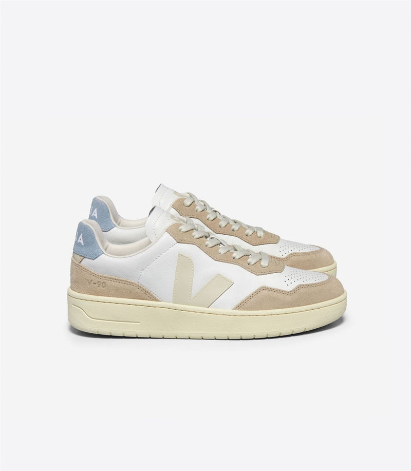 Veja V-90 Baskets en cuir beige pour hommes