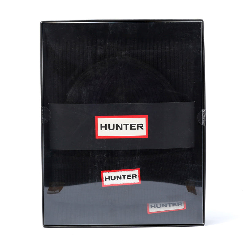 Hunter Jura Beanie Hat/Scarf Boxset Acrylique Noir.