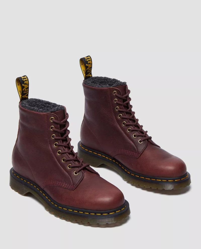 Dr. Martens 1460 WL Grizzly Bottes En Cuir Rouge