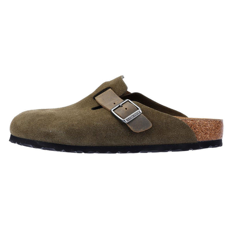 Birkenstock Boston Suede Clogs Verts