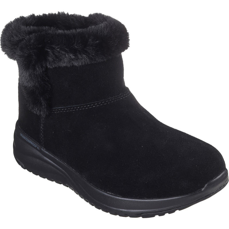 Skechers On-the-GO Stellar Cozy Step Bottes En Cuir Noir Pour Femme