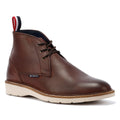 Ben Sherman Hampton Bottes Rouges En Cuir Pour Hommes