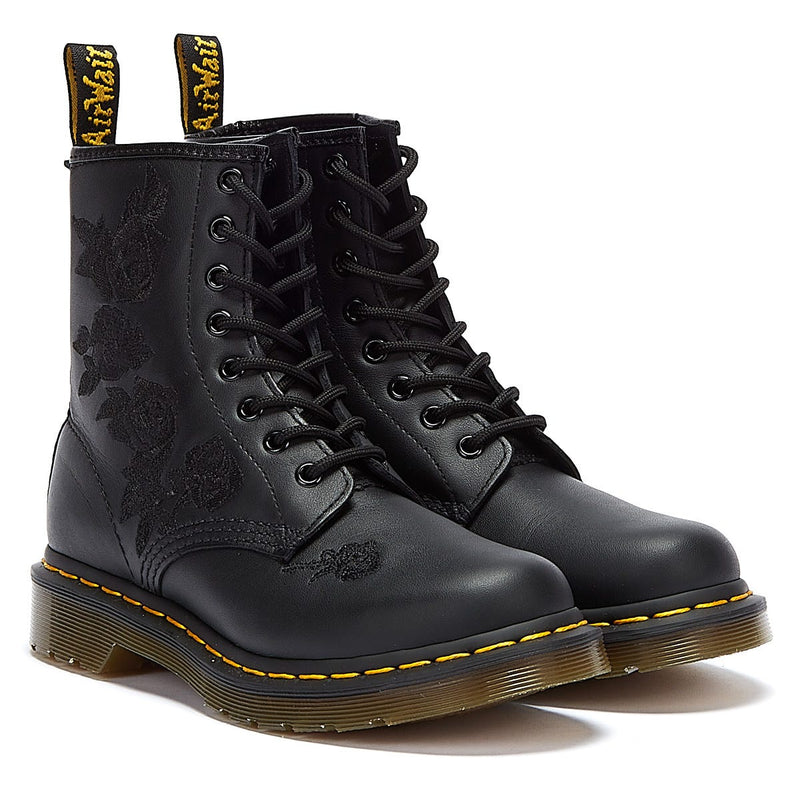 Dr. Martens 1460 Vonda Mono Floral Softy Bottes noires pour femmes