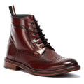 Ben Sherman Alfred Brogue Bottes Rouges En Cuir Pour Hommes