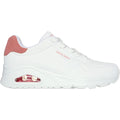 Skechers Uno Pop Back Baskets Synthétiques Blanches/Corail Pour Femmes