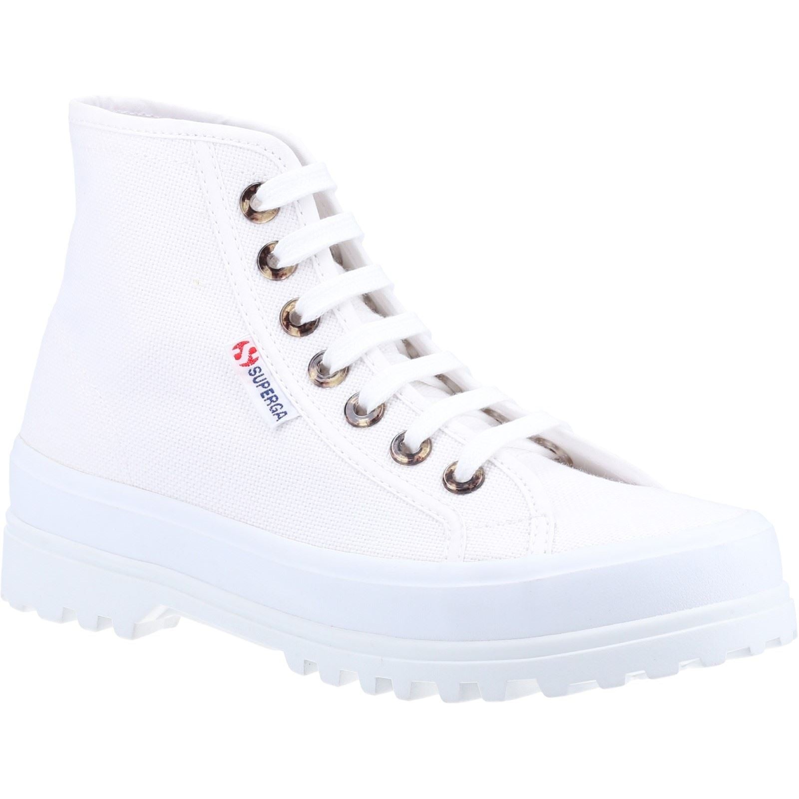 Superga 2341 Alpina Resin Eyelets Bottes Blanches Pour Femme 100 % Coton