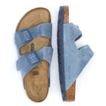 Birkenstock Arizona Sandales En Daim Bleu Élémentaire
