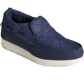 Sperry Moc-Sider Chaussures Mocassins En Daim Pour Femmes, Bleu Marine