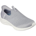 Skechers Ultra Flex 3.0 Smooth Step Baskets Pour Femmes En Textile Gris Clair