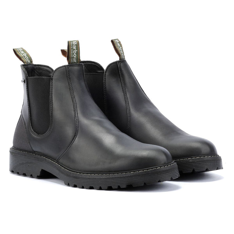 Barbour Patton Bottes Noires En Cuir Pour Hommes