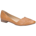 Hush Puppies Marley Ballerina Ballérines Plates En Cuir Pour Femmes De Couleur Beige.