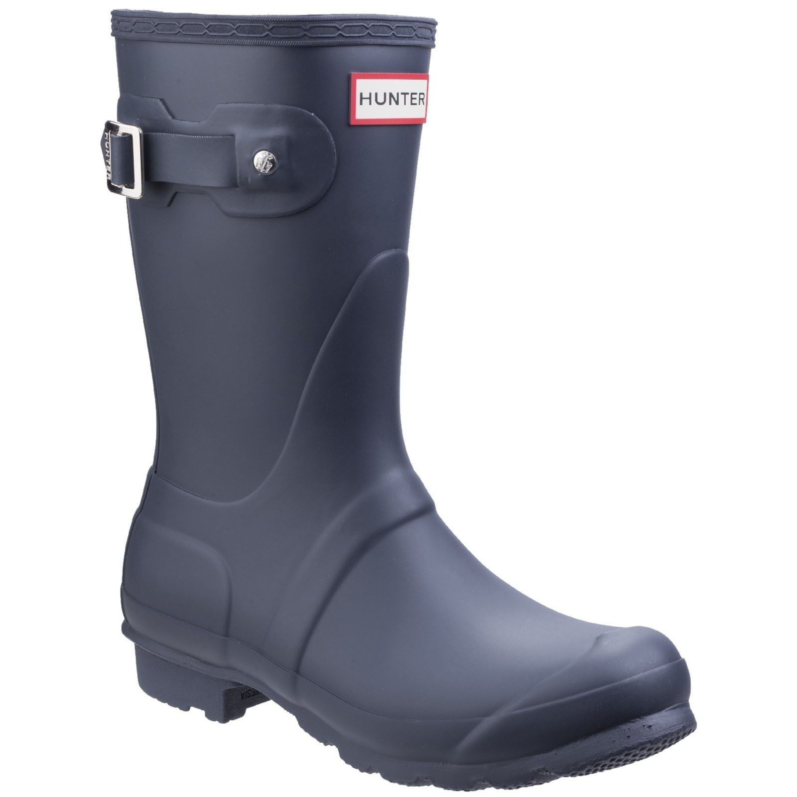 Hunter Original Short Bottes En Caoutchouc Bleu Marine Pour Femme