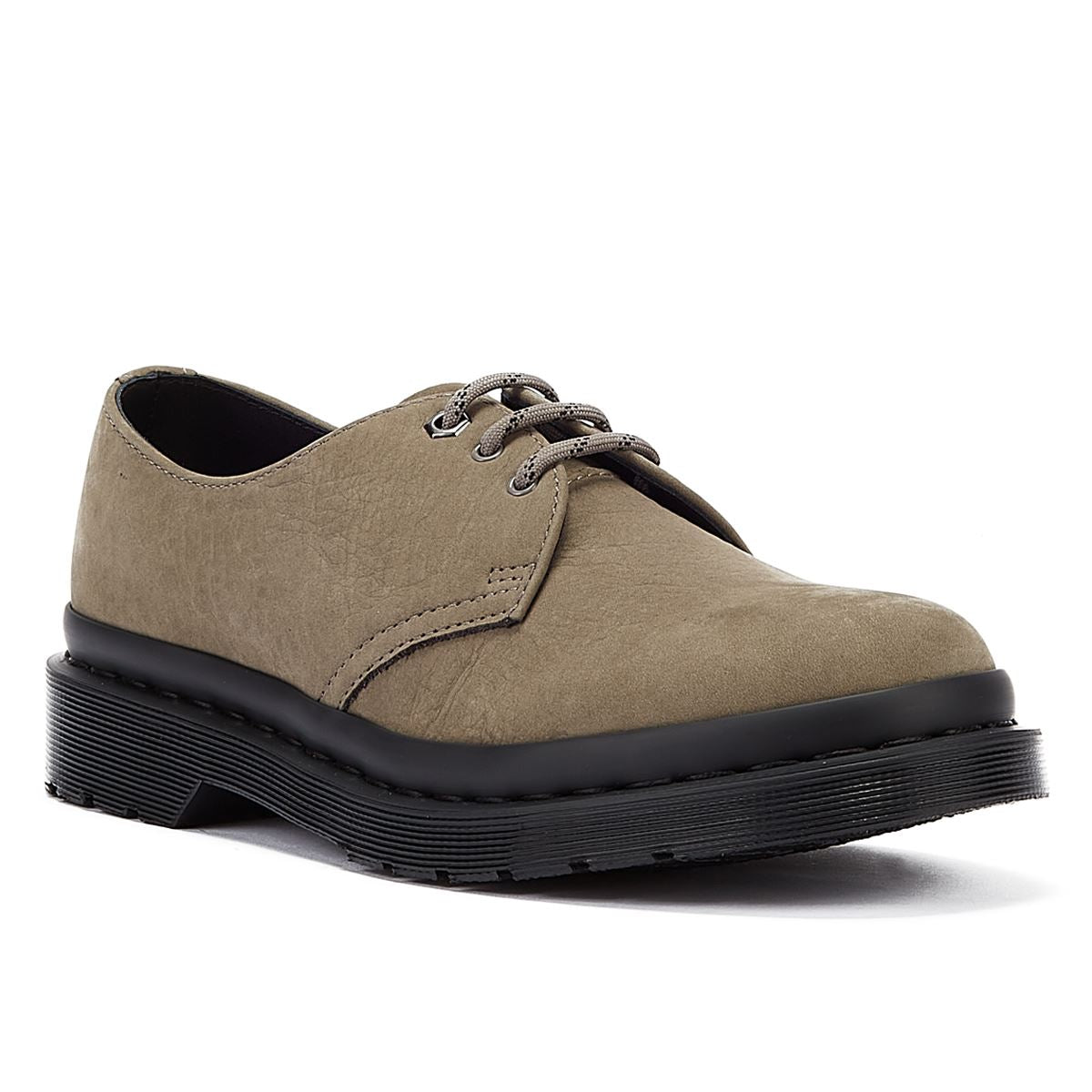 Dr. Martens 1461 Chaussures Lacets En Nubuck Gris Imperm able