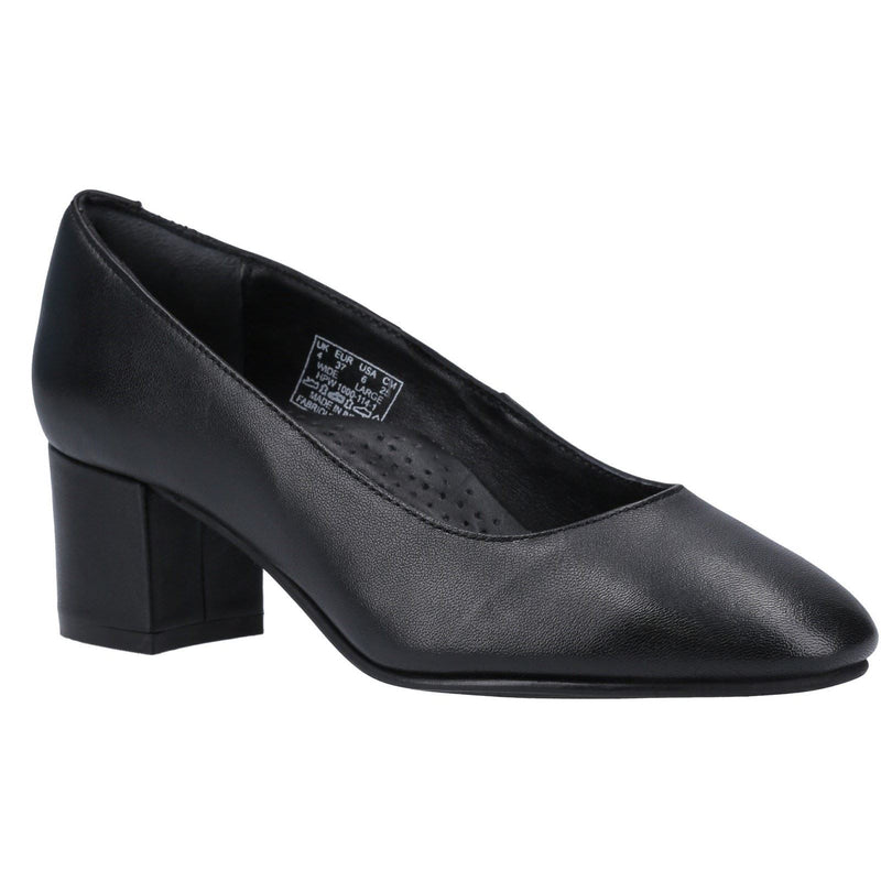 Hush Puppies Anna Talons Hauts Noirs Pour Femmes En Cuir