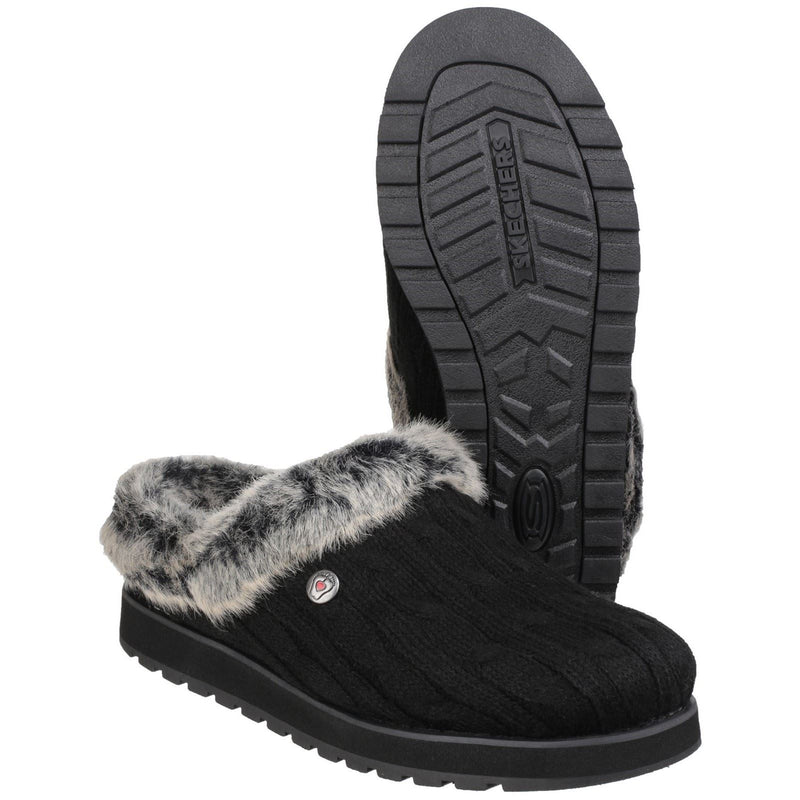 Skechers Keepsakes Ice Angel Chaussons Noirs Pour Femmes En Polyester